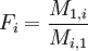 F_i = \frac{M_{1,i}}{M_{i,1}}