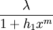 \frac{\lambda}{1+h_1x^m}